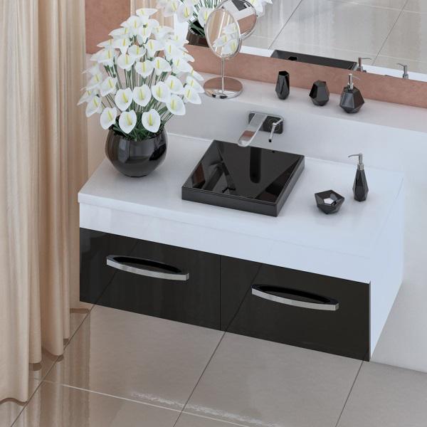 Тумба Snail Венера с умывальником Альтаир 120 Черный (22052)