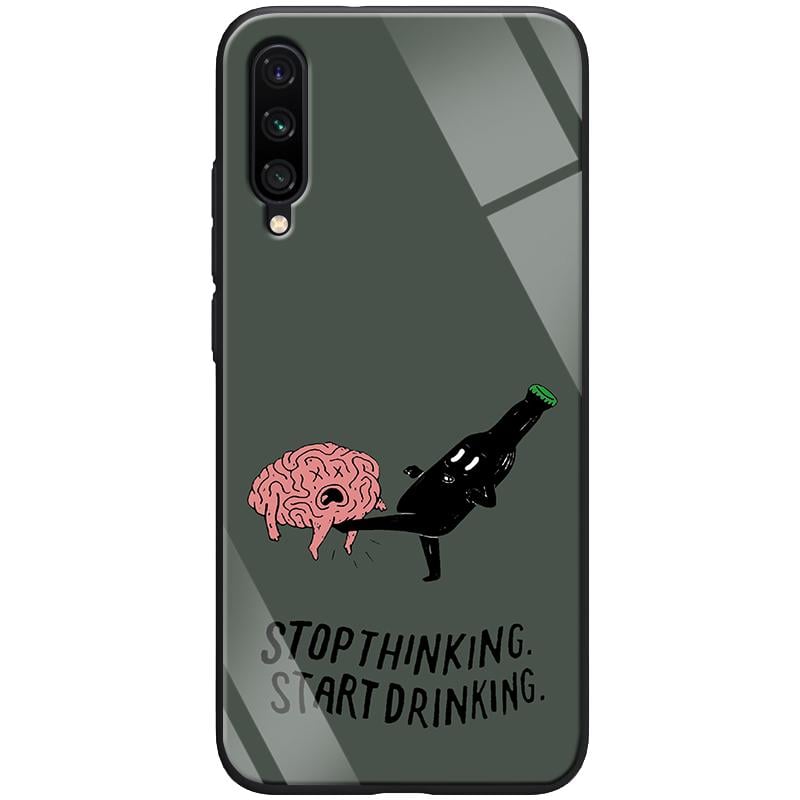 TPU + Glass чохол ForFun для Xiaomi Mi A3 (CC9e) Stopthinking/Сірий