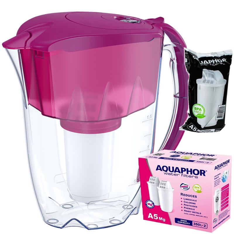 Фильтр-кувшин Аквафор Арктик А5 с двумя модулями А5Mg Цикламен (1927555397)