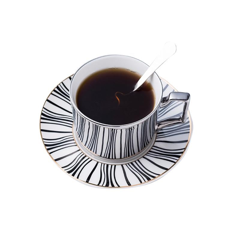 Чашка керамическая Lesko A24 с ложкой и блюдцем 270 мл (24366708)