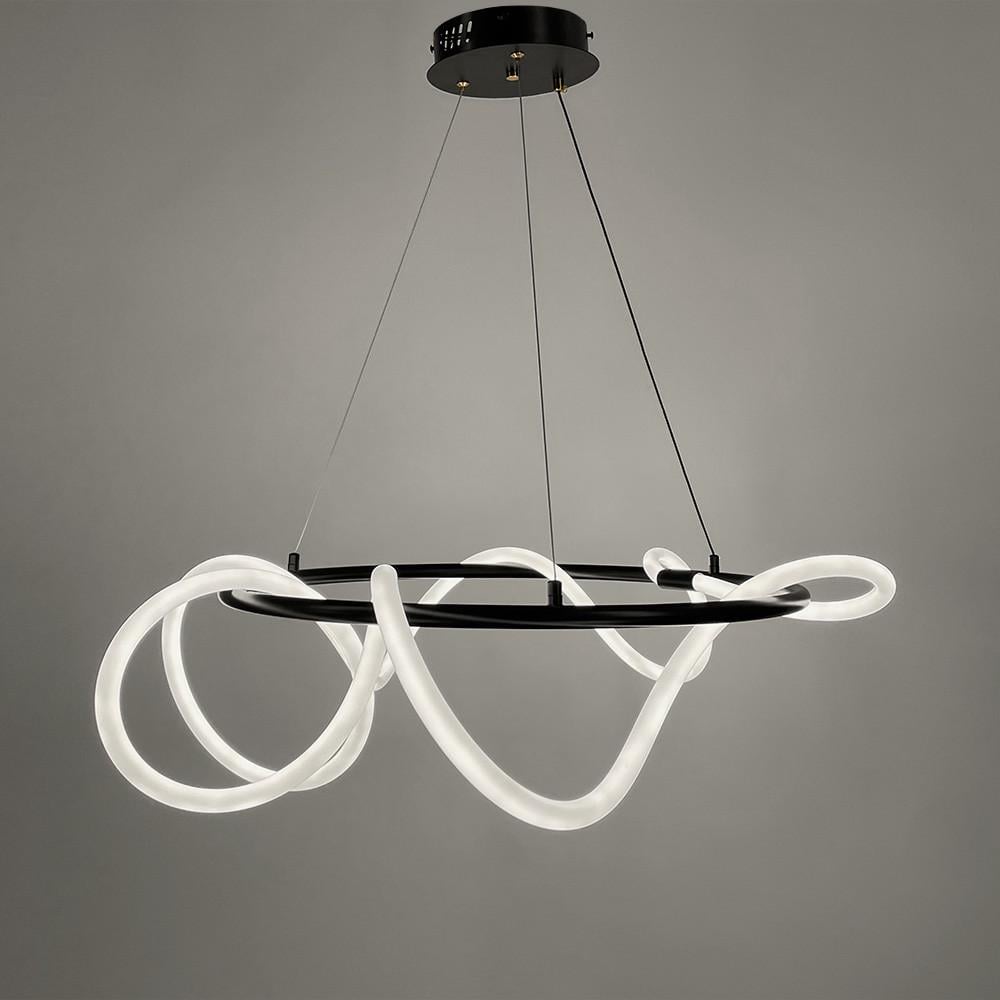 Люстра кольцевая с гибкой Led лентой d 85 см кольцо 60 см Черный (y 410-600 bk) - фото 1 Люстра кольцевая с гибкой Led лентой d 85 см кольцо 60 см Черный (y 410-600 bk) - фото 1