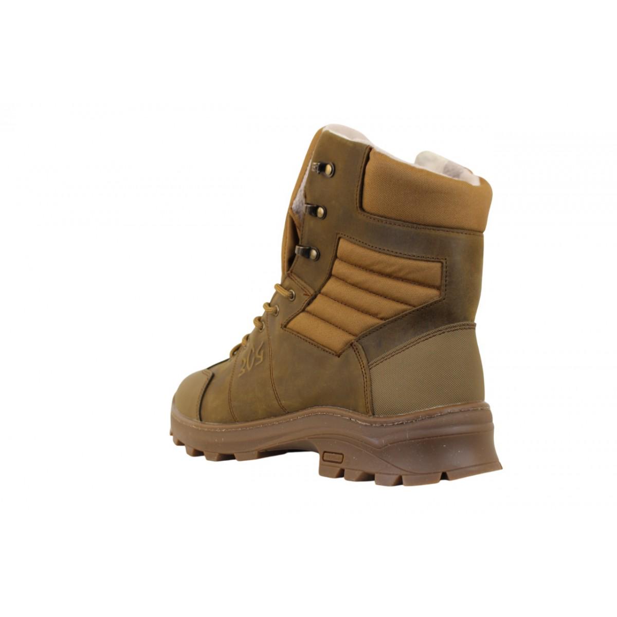 Берцы демисезонные мужские Crossav 17 царапка кожа/крейзы/кордура р. 40 оливковый (Crossav17оD40) - фото 4