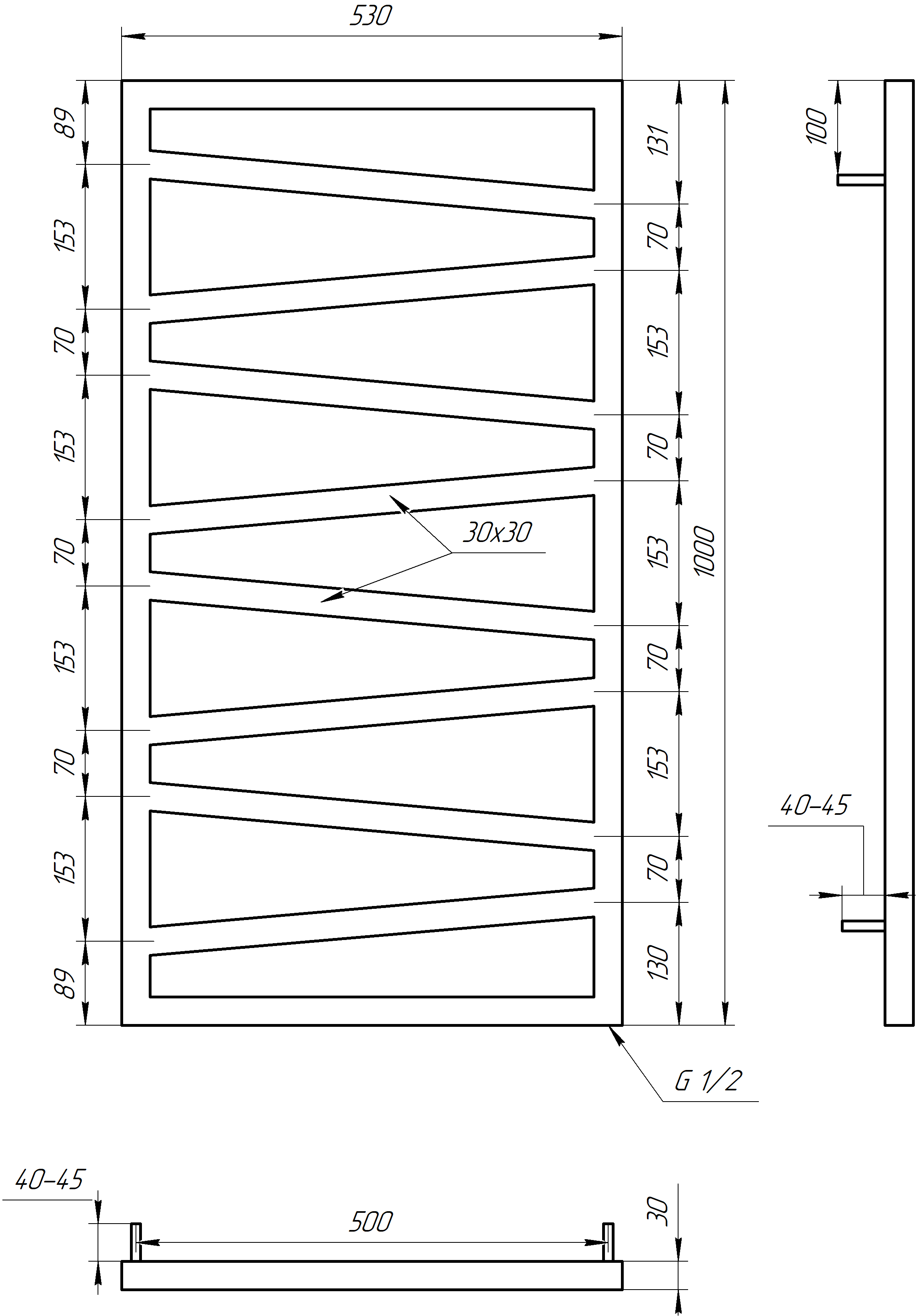 Сушарка для рушників водяна Genesis-Aqua Genesis 1000x530 мм дизайнерський Чорний (4188001) - фото 2