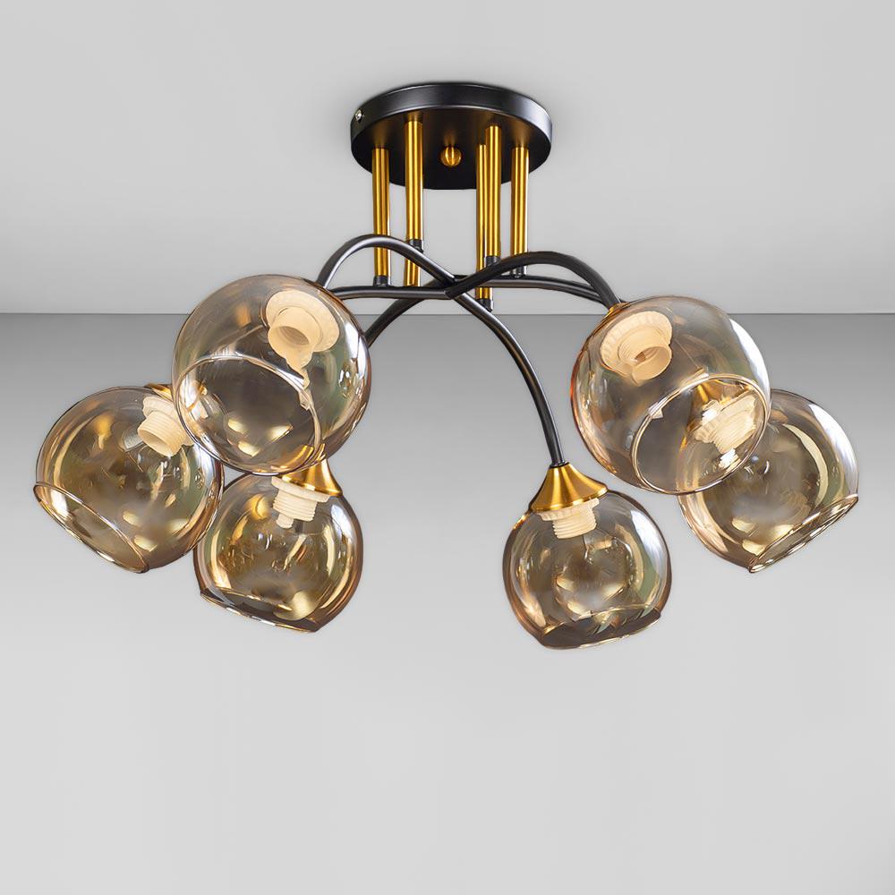 Люстра потолочная Light House DX-18786-6 BK/DGD 570х570х350 мм Черный/Золотой/Бронзовый