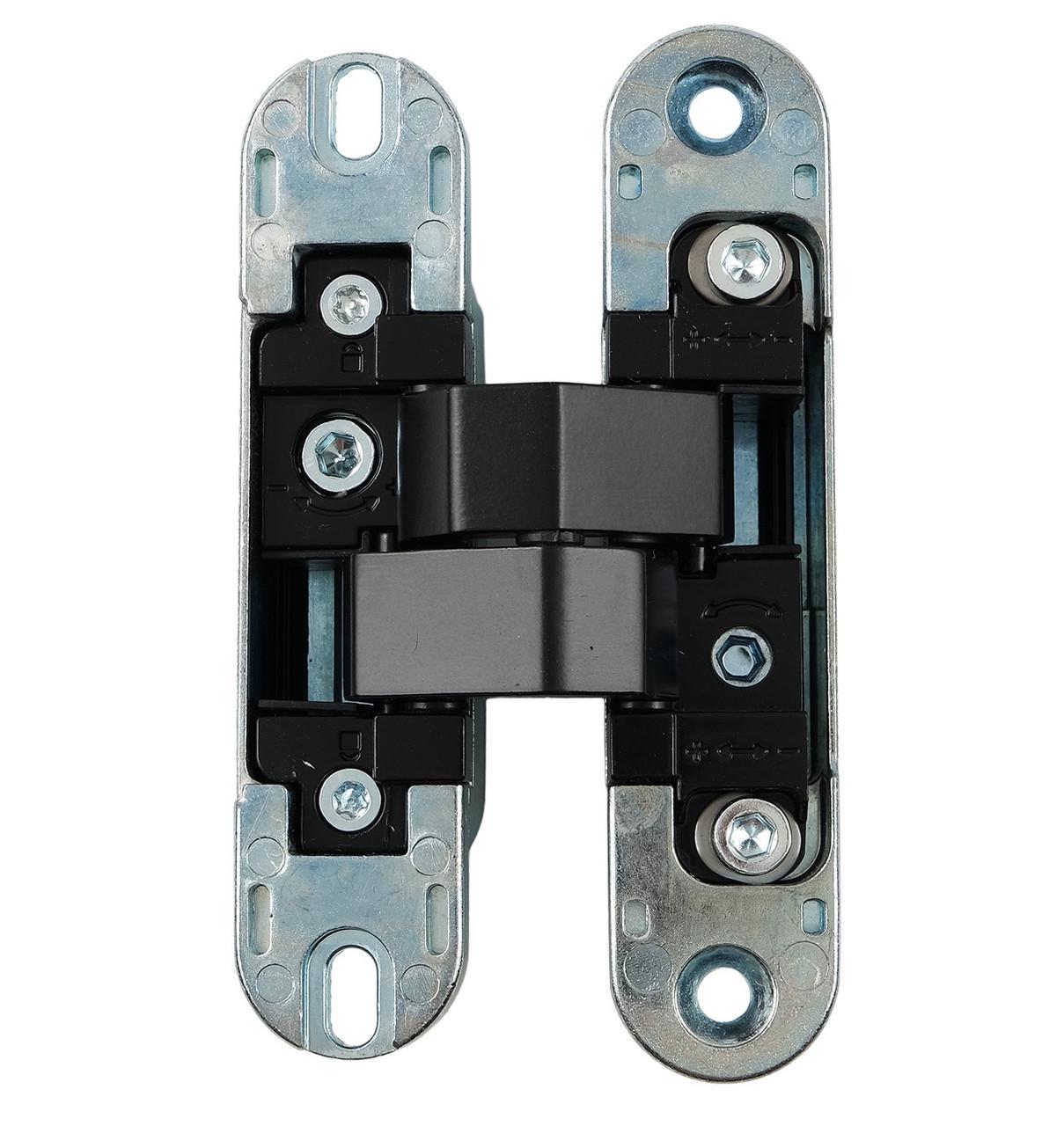 Петля скрытая Profitlock PL160 3D 24x110 мм для дверей 60 кг Черный матовый (PL160.BL) - фото 2 Петля скрытая Profitlock PL160 3D 24x110 мм для дверей 60 кг Черный матовый (PL160.BL) - фото 2