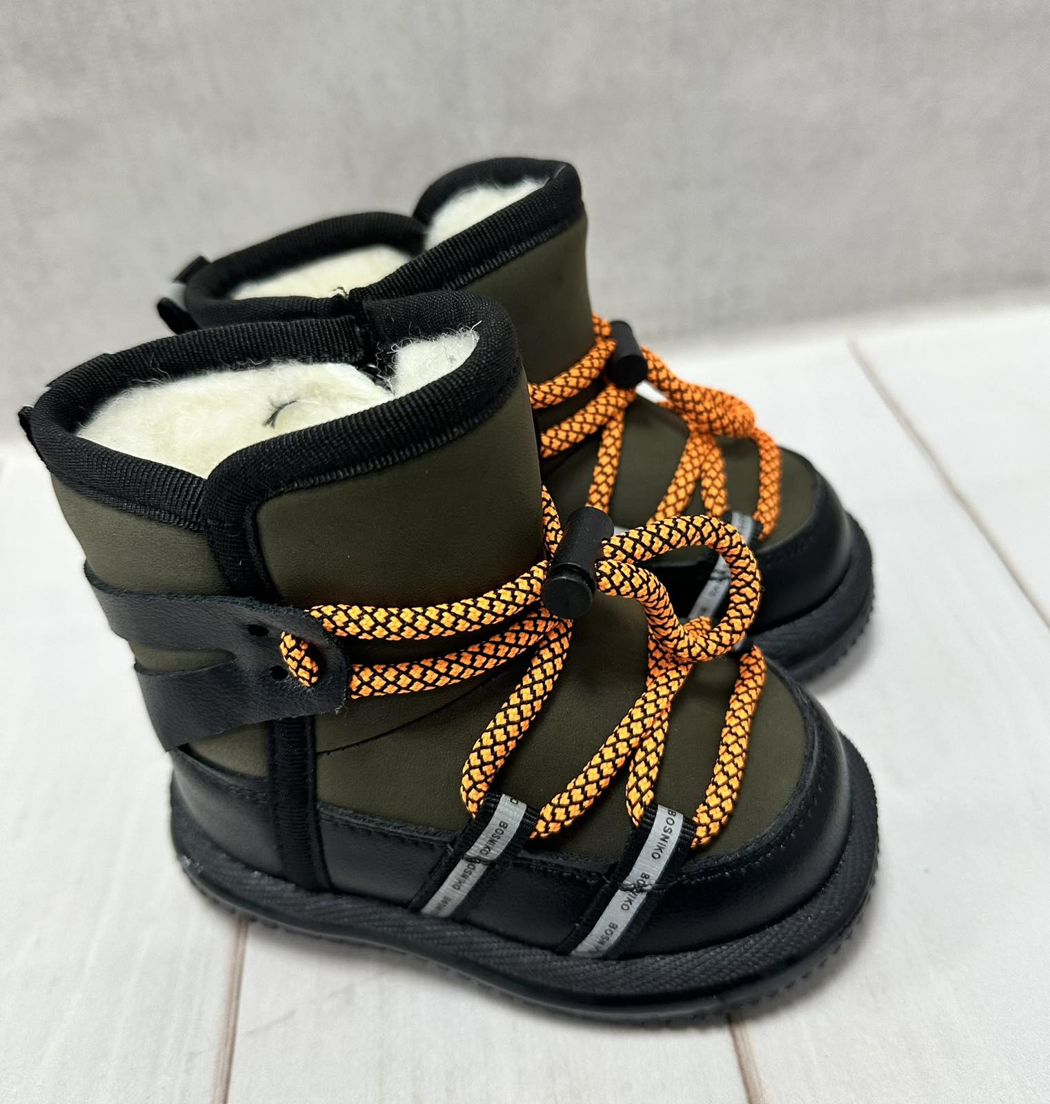 Дутики зимові дитячі W.Niko р. 25 15 см Чорний/Хакі - фото 4 Дутики зимові дитячі W.Niko р. 25 15 см Чорний/Хакі - фото 4