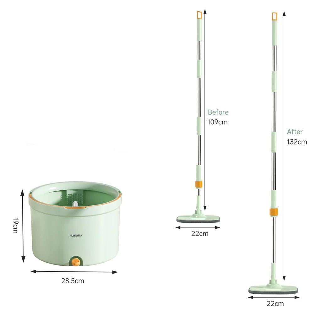 Набір швабри та відра з віджимом Homettler CW005 Синій (23410576) - фото 5