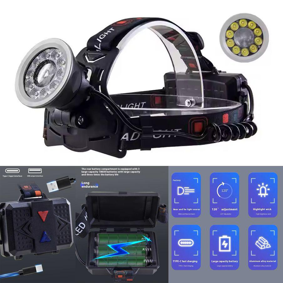 Фонарь налобный Bailong CT021 10+1 CREE LED 5 режимов 3x18650/USB Type-C (ML-05142) - фото 4 Фонарь налобный Bailong CT021 10+1 CREE LED 5 режимов 3x18650/USB Type-C (ML-05142) - фото 4