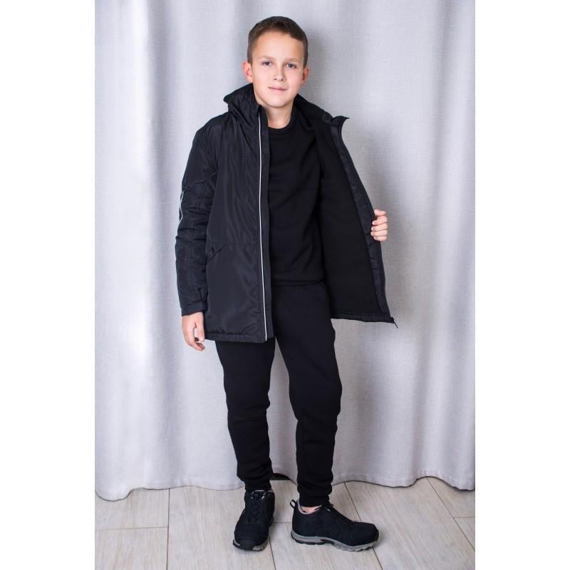 Куртка для мальчика удлиненная на флисе 128 см Черный (1760176772) - фото 3 Куртка для мальчика удлиненная на флисе 128 см Черный (1760176772) - фото 3