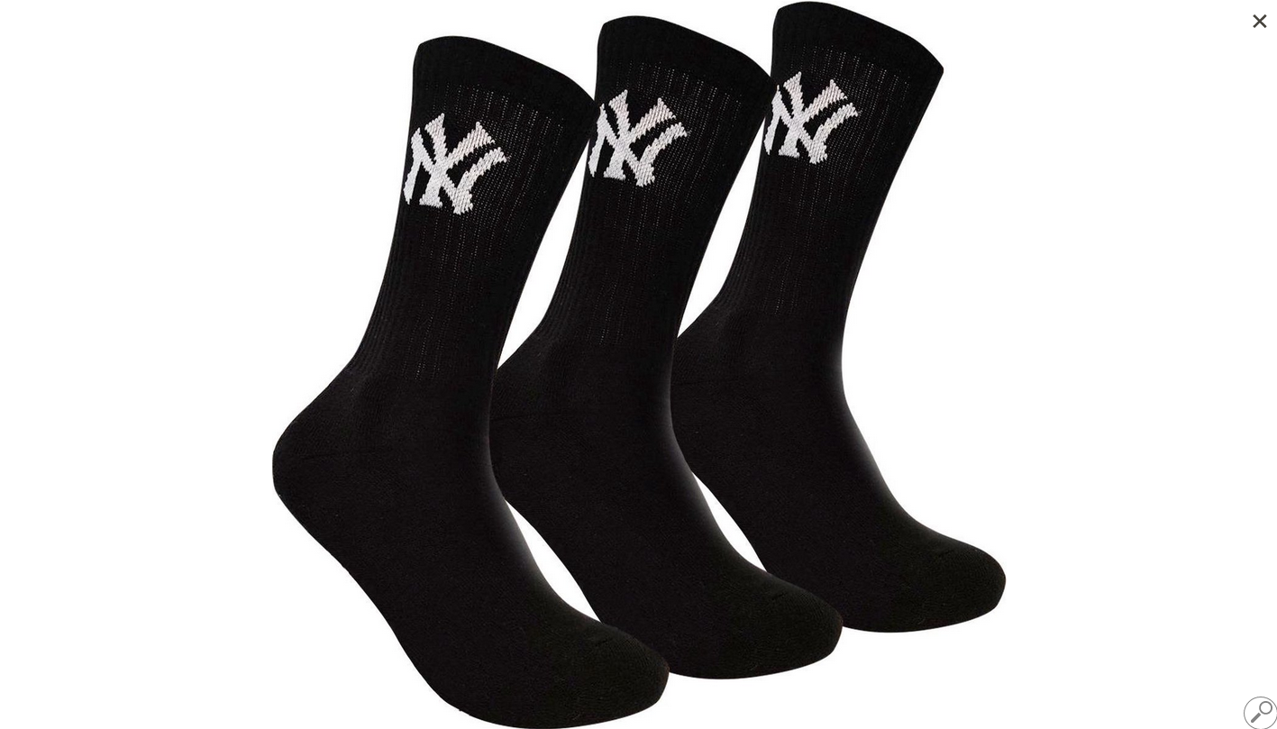 Носки New York Yankees Crew 3 пары р. 43-46 Black (15100002-1002)