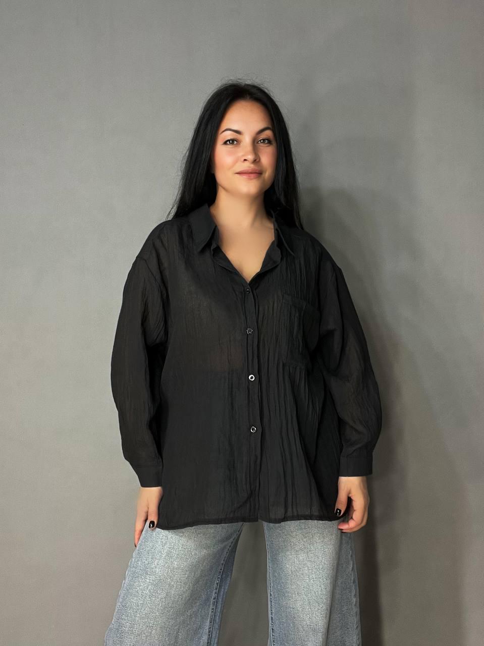 Рубашка женская Xingyue 388 с карманом жатка OS Черный (26730538) - фото 9 Рубашка женская Xingyue 388 с карманом жатка OS Черный (26730538) - фото 9
