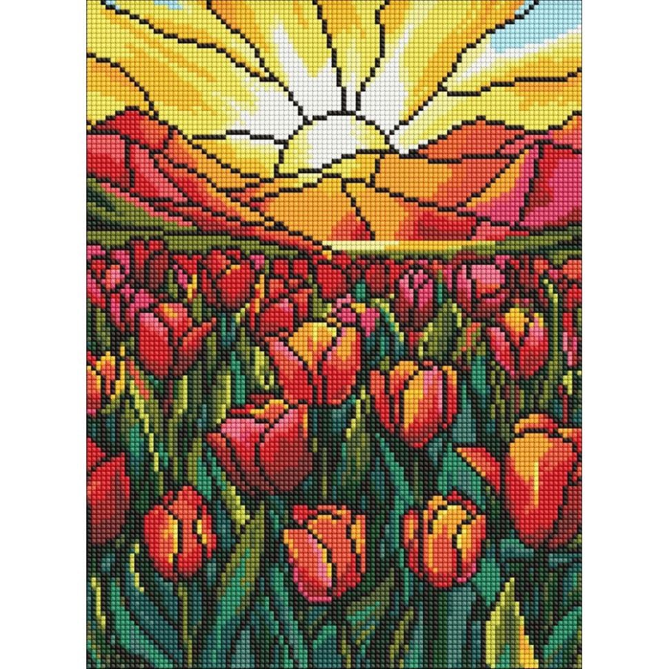 Алмазна мозаїка Ideyka Поле тюльпанів AMO8066 30х40 см (RLT54014)