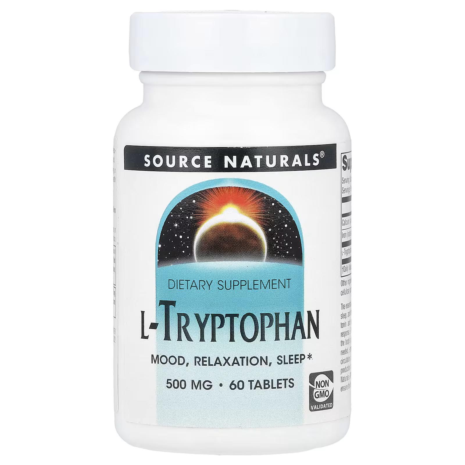 L-триптофан Source Naturals L-Tryptophan 500 мг 60 таб.