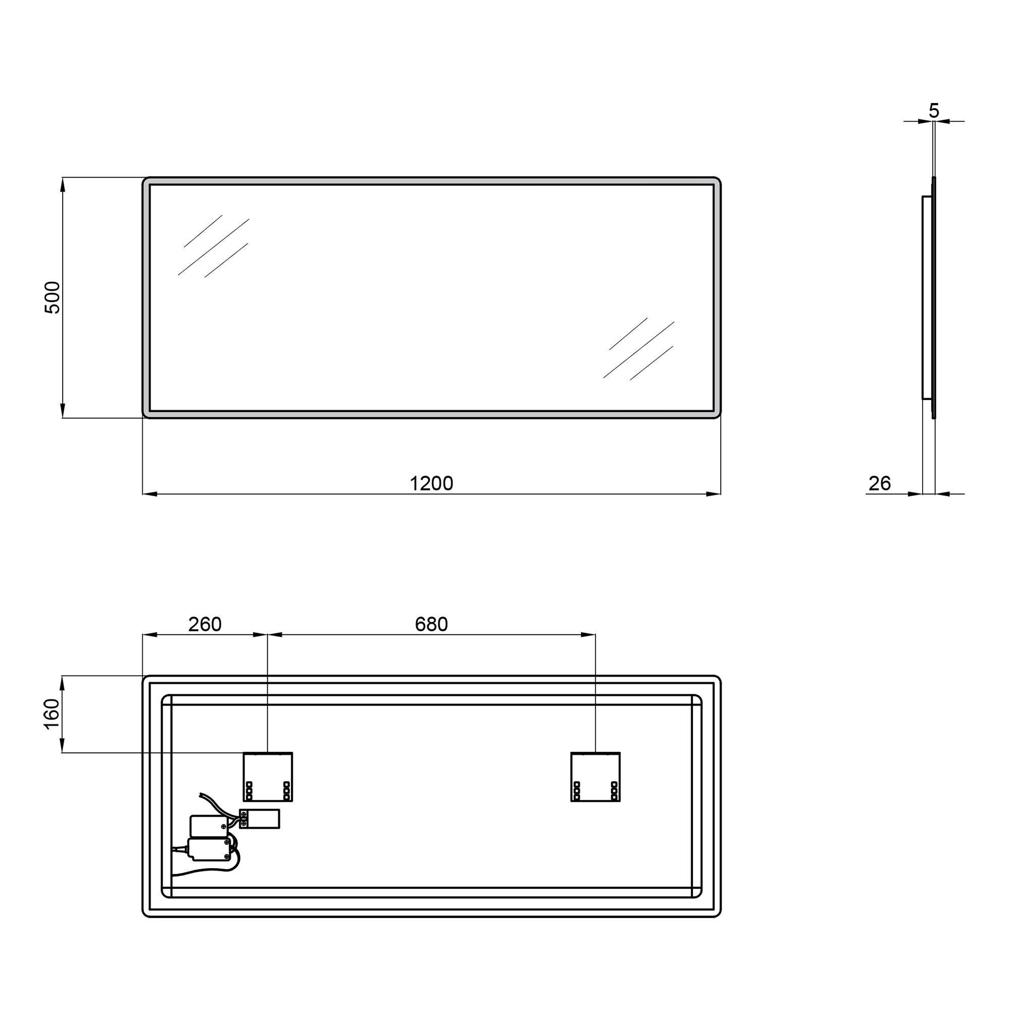 Зеркало Qtap Tern Sensor QT1778140450120W с LED-подсветкой 1200x500 мм (20576598) - фото 2