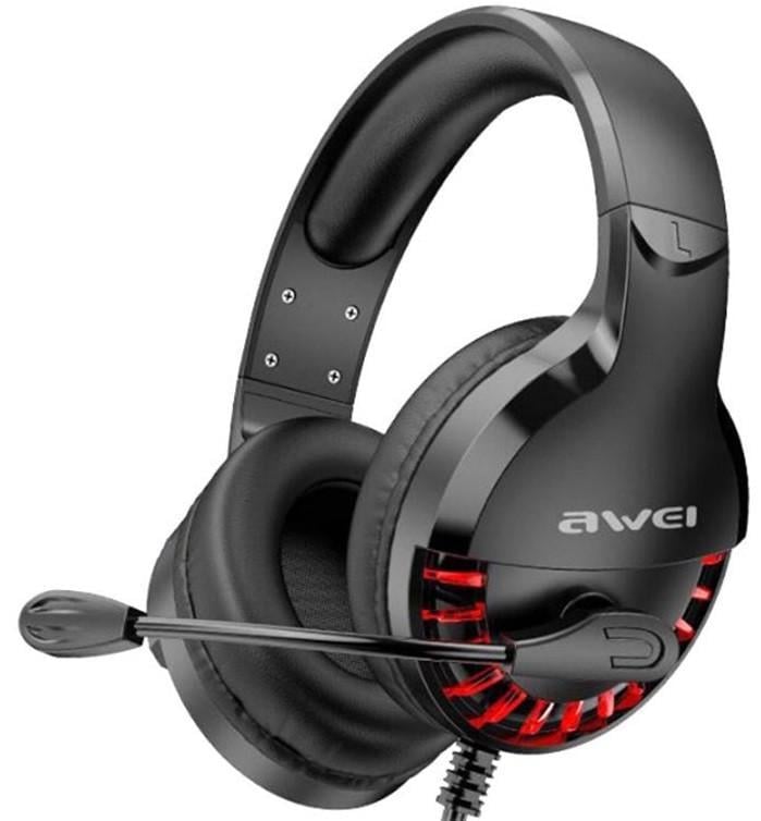 Наушники игровые AWEI ES-770i с микрофоном LED Черный (1445421845)