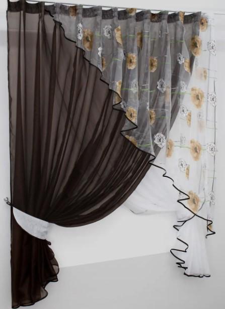 Кухонні фіранки 300х170 см Венге/Білий (063к) - фото 3 Кухонні фіранки 300х170 см Венге/Білий (063к) - фото 3