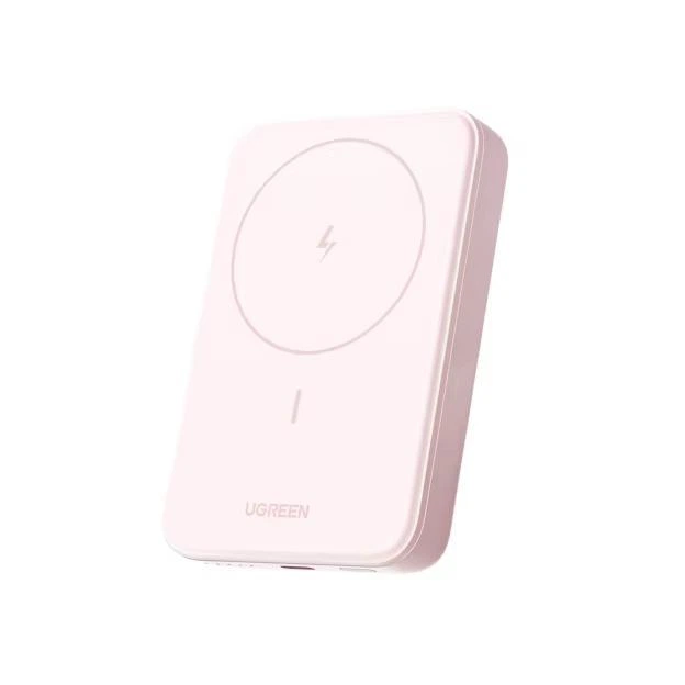 Повербанк магнитный Magsafe Ugreen PB561 10000mAh 20Вт с беспроводной зарядкой для iPhone17/16/15/14/13/12 Series Розовый (MK001095)