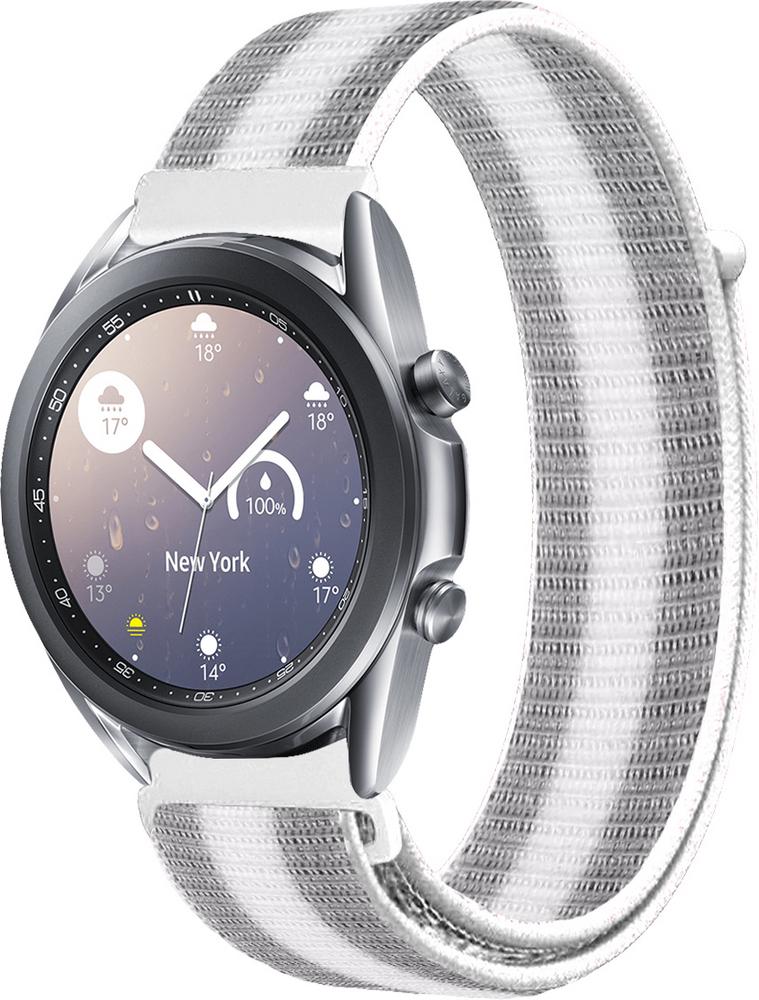 Ремешок нейлоновый Sport Loop для Galaxy Watch 3 41 мм Silver/White (25513-58)