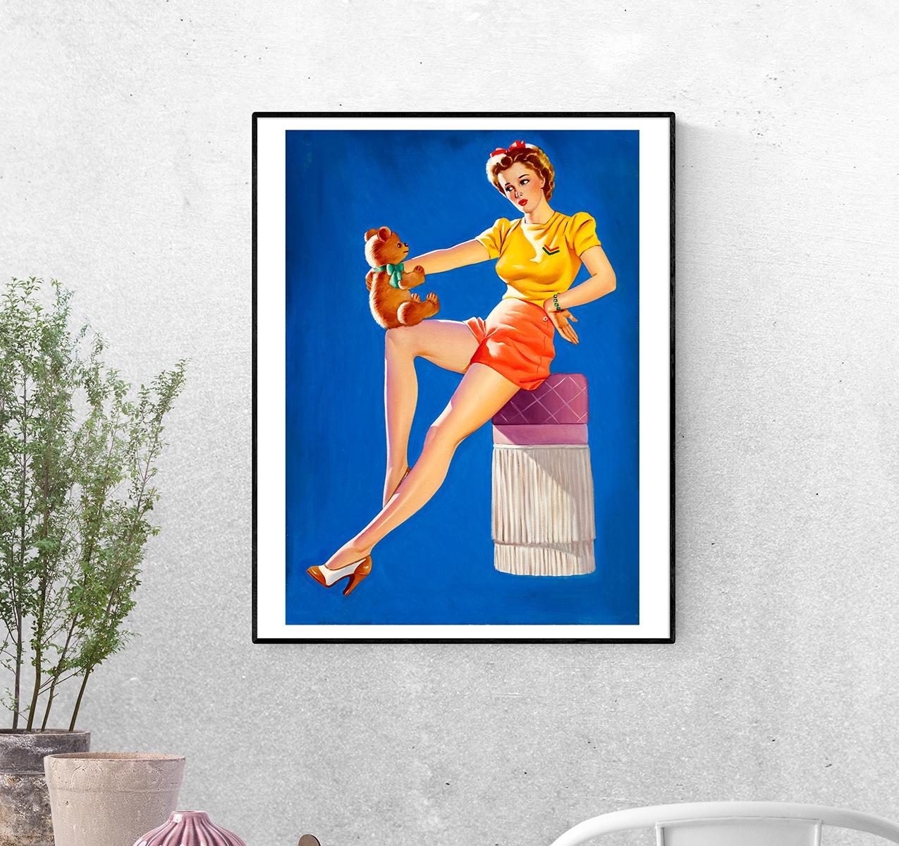 Постер С плюшевым мишкой формат А-5 (pin_up010216_Poster)