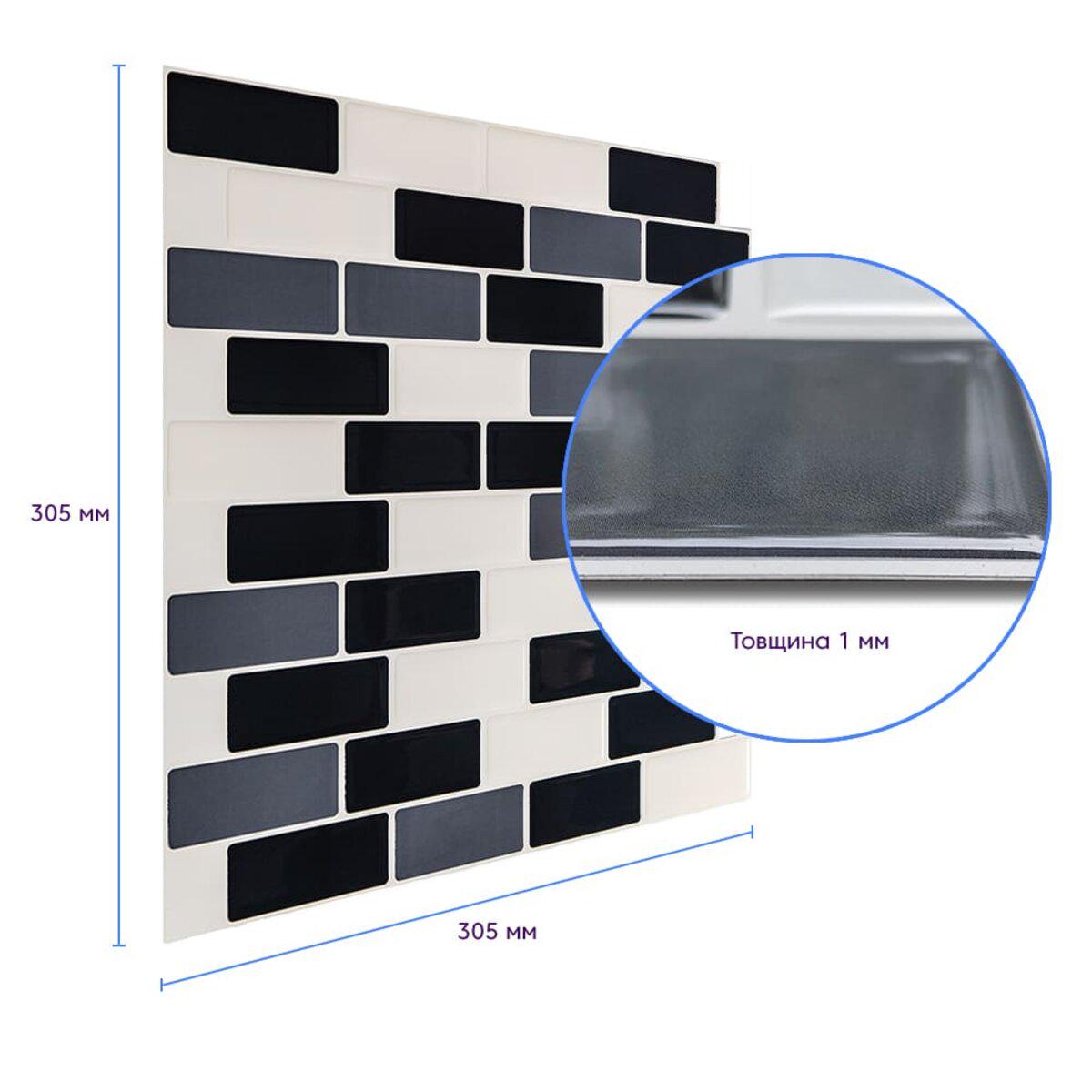 Плитка самоклеюча поліуретанова Цегла 305х305х1 мм (D SW-00001329) - фото 3