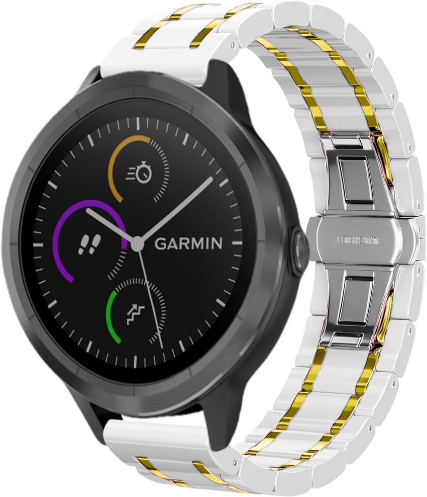 Ремешок керамический Ceramo для Garmin Vivoactive 3 White/Gold (28720-65) Ремешок керамический Ceramo для Garmin Vivoactive 3 White/Gold (28720-65)