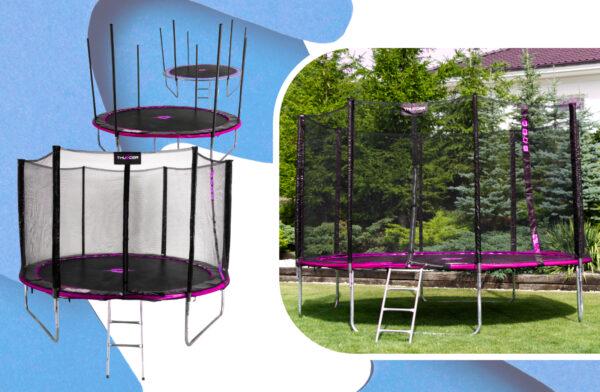 Батут Thunder OUTSIDE PRO з зовнішньою сіткою 10 футів 305 см Чорно-рожевий (411134) - фото 2