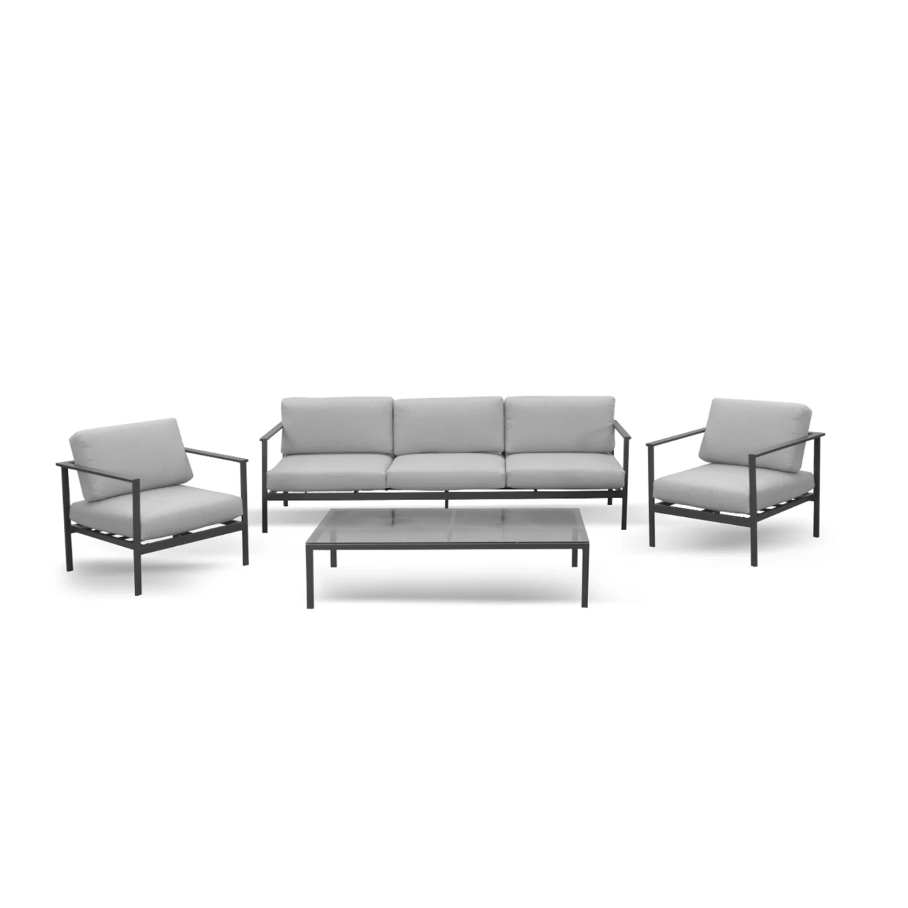 Комплект садовой мягкой мебели в стиле Loft с металлическим каркасом Серый (KS-1247)