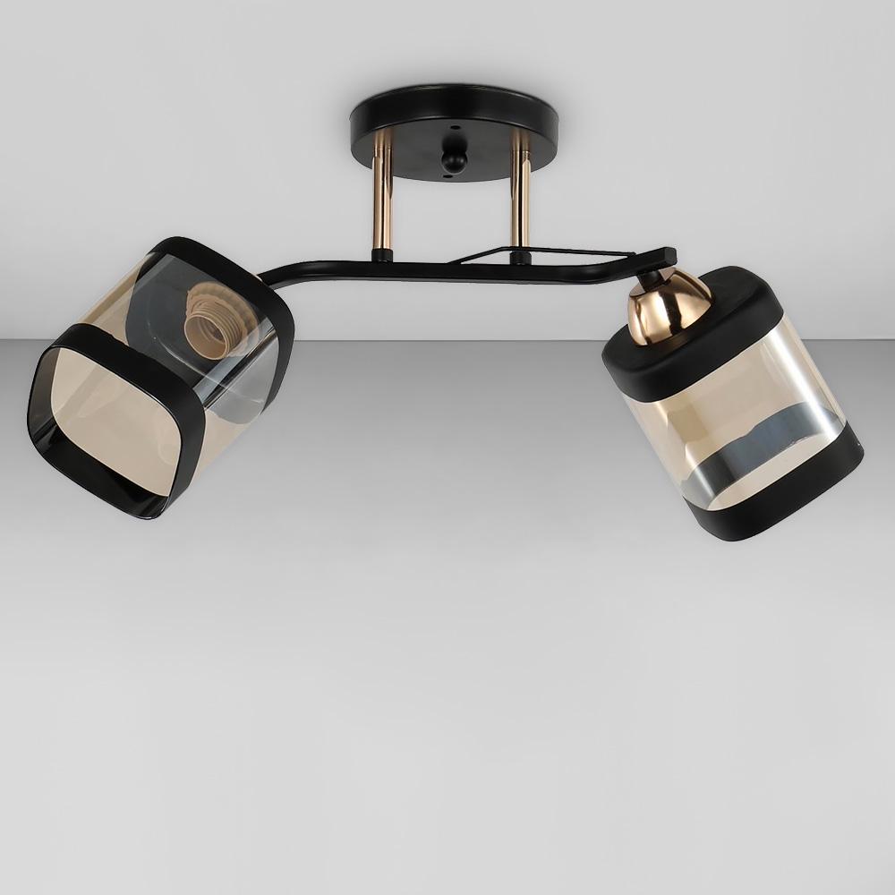 Люстра потолочная лофт Light House SC-18609/2 BK+FG 460х170х240 мм Черный с золотом