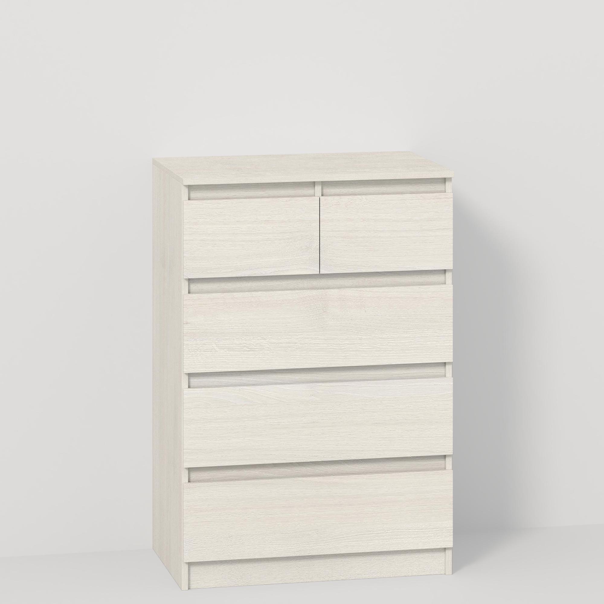Комод на 5 ящиков без ручек Line KF2+F3 700x450x1035 мм Шамони Светлый - фото 2 Комод на 5 ящиков без ручек Line KF2+F3 700x450x1035 мм Шамони Светлый - фото 2
