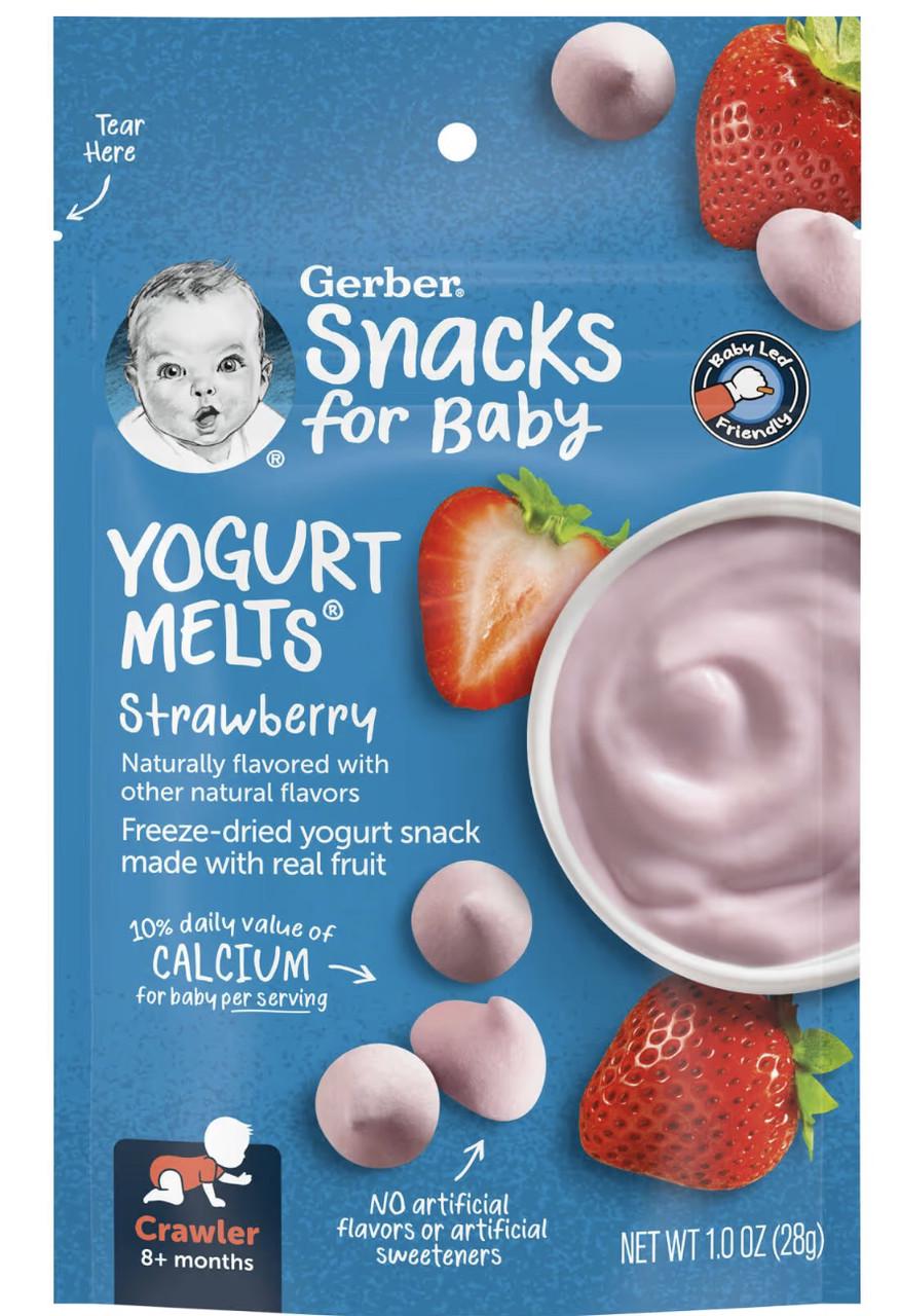Йогуртові цукерки для дітей Gerber Yogurt Melts від 8 місяців Полуниця 28 г