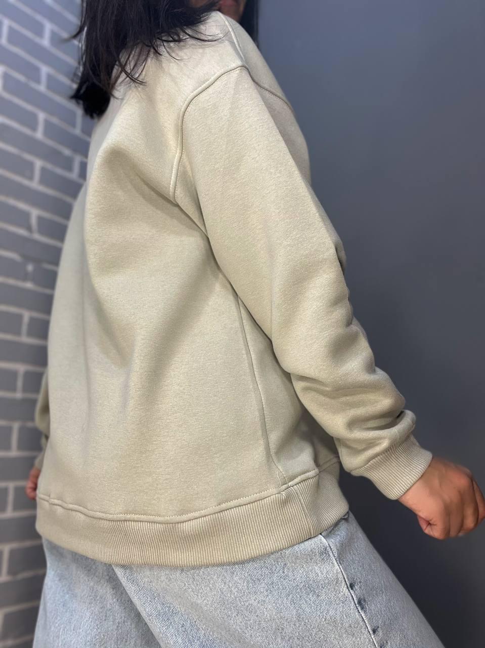 Свитшот женский PEPPER MINT 24-14 базовый простой удлиненный оверсайз M Темно-бежевый (944) - фото 6