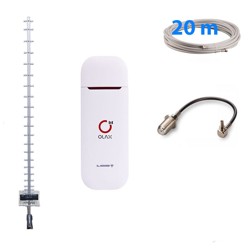 Комплект 3G/4G інтернету Olax U90H-E антена стріла/кабель 20 м/перехідник CRC9/F White (17527859) - фото 3 Комплект 3G/4G інтернету Olax U90H-E антена стріла/кабель 20 м/перехідник CRC9/F White (17527859) - фото 3
