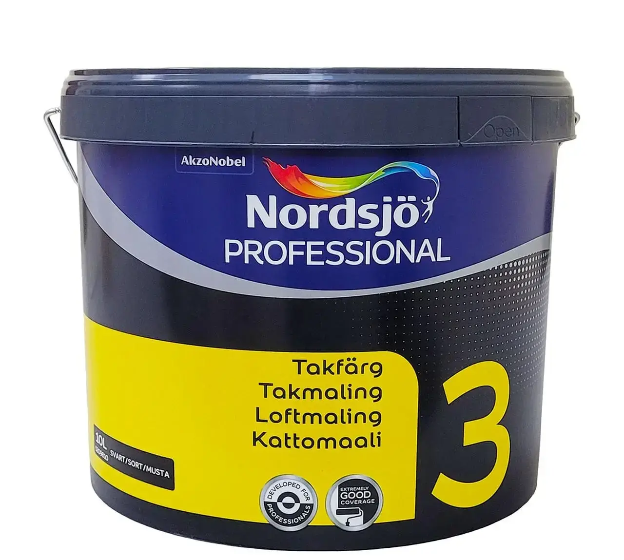 Краска латексная глубокоматовая Sadolin Professional 3 Svart 10 л Черный (2889948380)