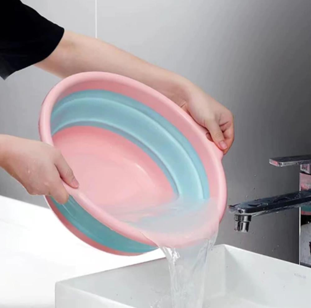 Таз-миска складаний пластиковий 23x20x8,5 см Рожевий - фото 4