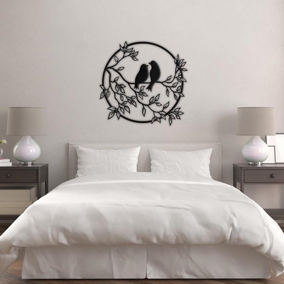 Декоративне панно Парочка пташок 60 см (00593-чор-60)