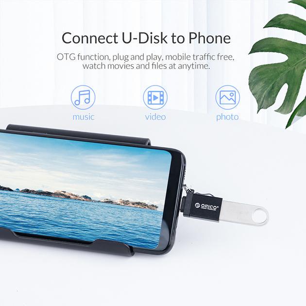 Адаптер для підключення пристроїв Orico Type-C - USB 3.0 Black (CBT-UT01-BK-BP) - фото 7