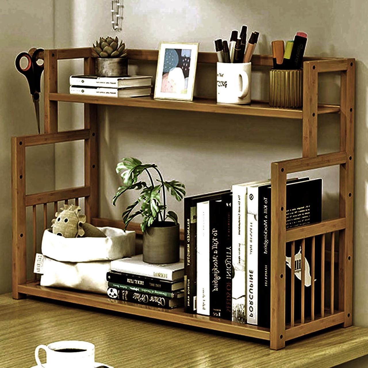 Полка-надстройка настольная из дерева Фейлан сиена (АКД-023505)