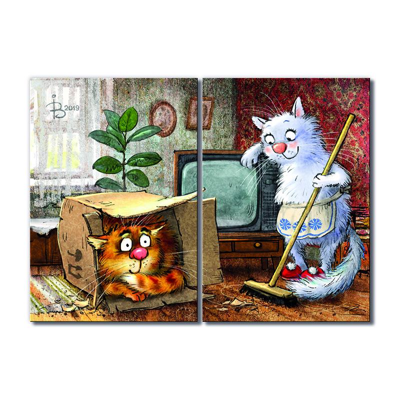 Модульная картина Телевизор 2 модуля 50x75 см