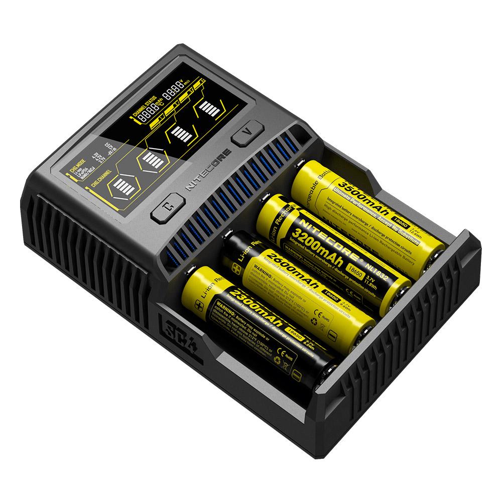 Зарядний пристрій універсальний Nitecore SC4 Ni-Cd/Ni-Mh/Li-Ion/IMR/LiFePO4 3,6-4,35V/3A LCD display 220/12V (25994135) - фото 2