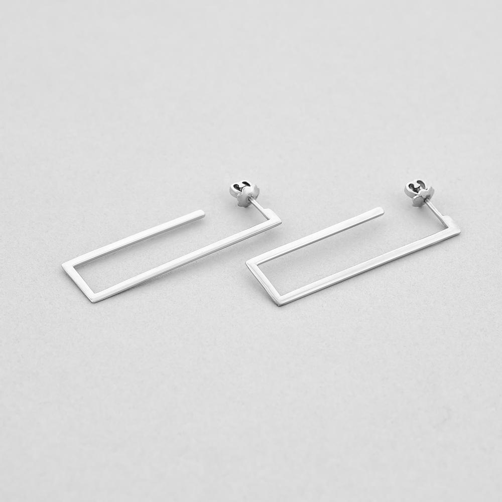 Серебряные серьги Minimal Параллели (6109)