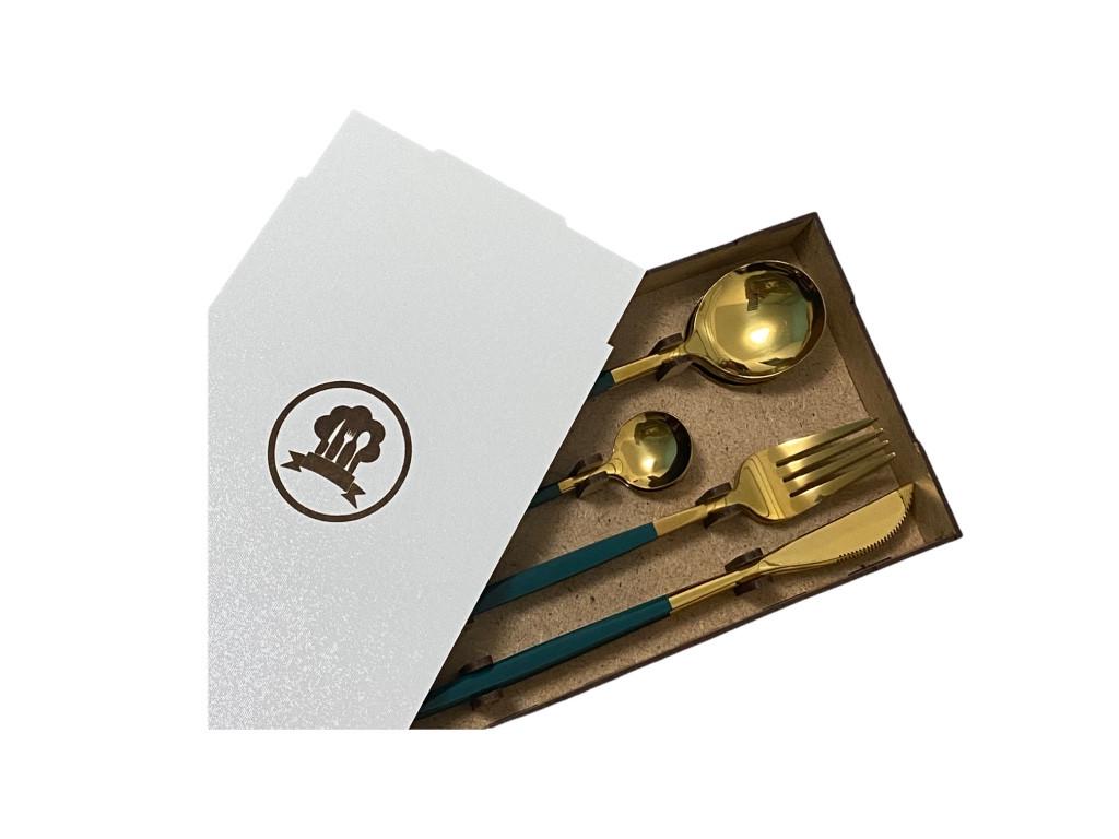 Набір столових приборів Kitchen на 4 персони Зелений (1496762292) - фото 7 Набір столових приборів Kitchen на 4 персони Зелений (1496762292) - фото 7