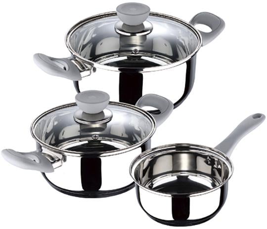 Набор Bergner San Ignacio Alexia 2 кастрюли и ковш из нержавеющей стали 1,4/1,2/2,8 л