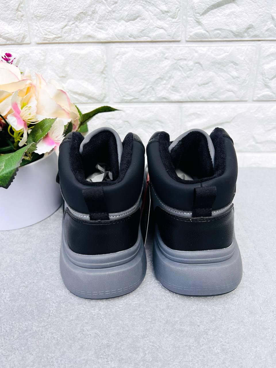 Хайтопи демісезонні для хлопчика Apawwa 1880 р. 37 23,3 см Чорно-сірий - фото 3