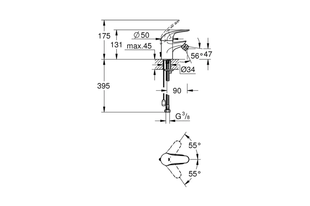 Смеситель для биде Grohe Euroeco 32882000 (374064) - фото 2