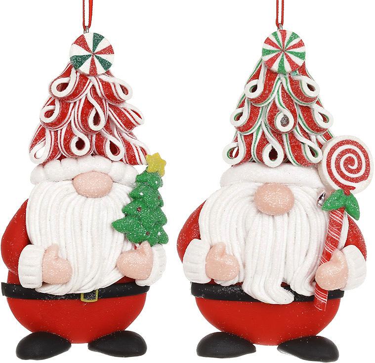 Набор 12 новогодних подвесок Санта-Карамелька 7х13 см
