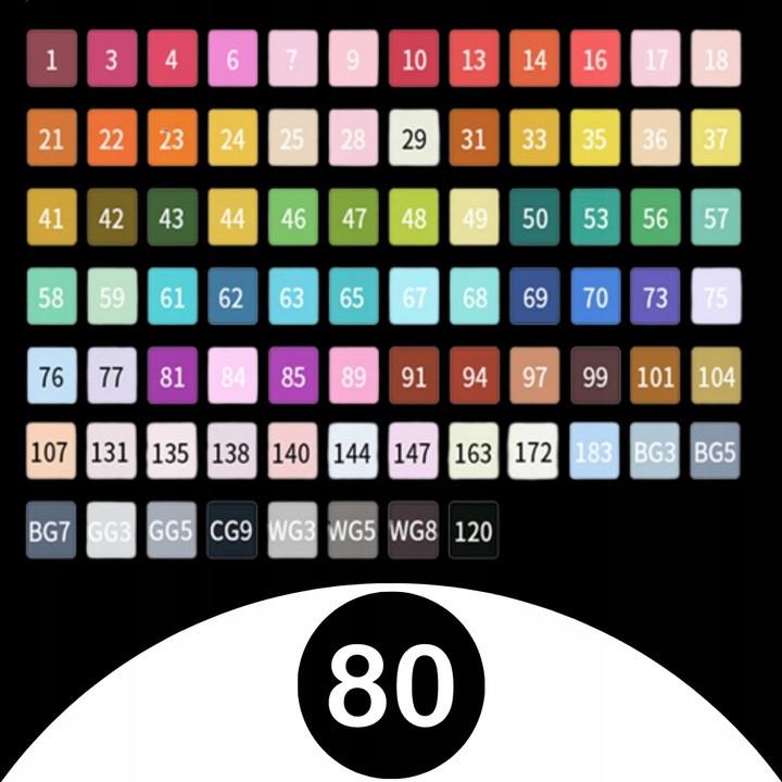 Набор маркеров в органайзере двусторонние спиртовые 80 шт. - фото 7