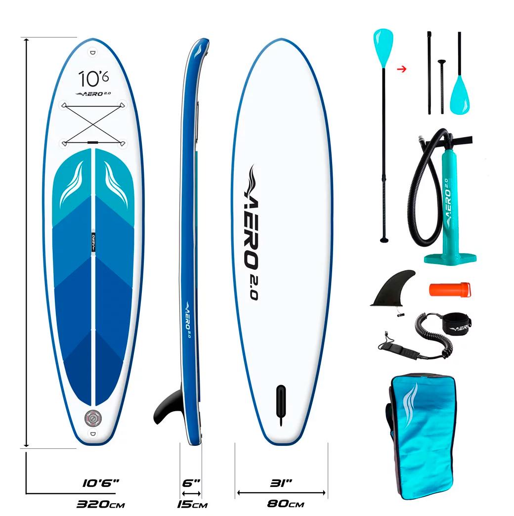 Дошка SUP AERO Board 2.0 надувна 320х15х80 см 10,6' Blue ocean - фото 2