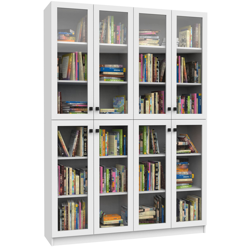 Шкаф книжный со стеклом 8/glass 1600х320х2100 мм White (1830842)