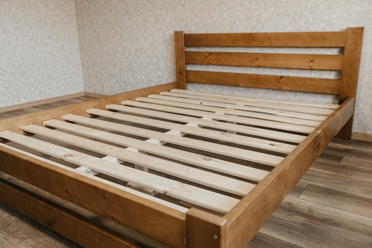 Ліжко двоспальне з масиву сосни 120x200 см Горіх (1869072306) - фото 4 Ліжко двоспальне з масиву сосни 120x200 см Горіх (1869072306) - фото 4