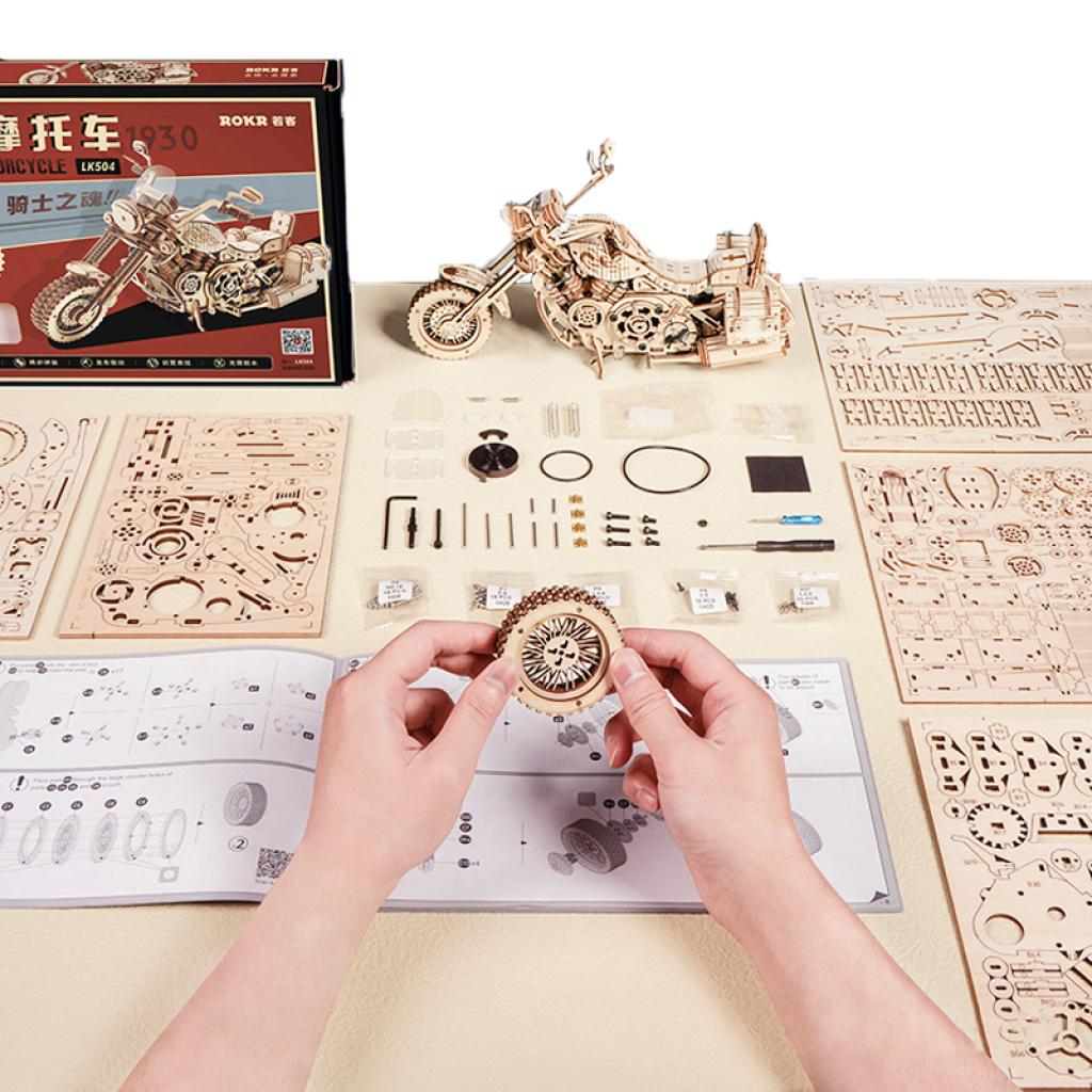 Конструктор деревянный 3D Robotime LK504 Motorbike Cruiser (1378427) - фото 4 Конструктор деревянный 3D Robotime LK504 Motorbike Cruiser (1378427) - фото 4